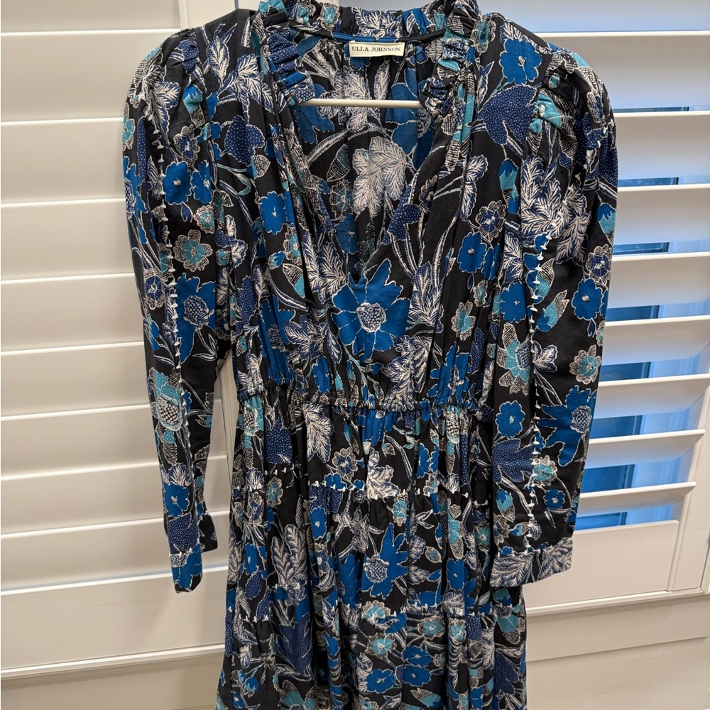 Ulla Johnson Midnight Floral Long Sleeve Dress